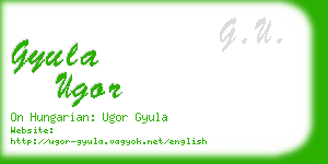 gyula ugor business card